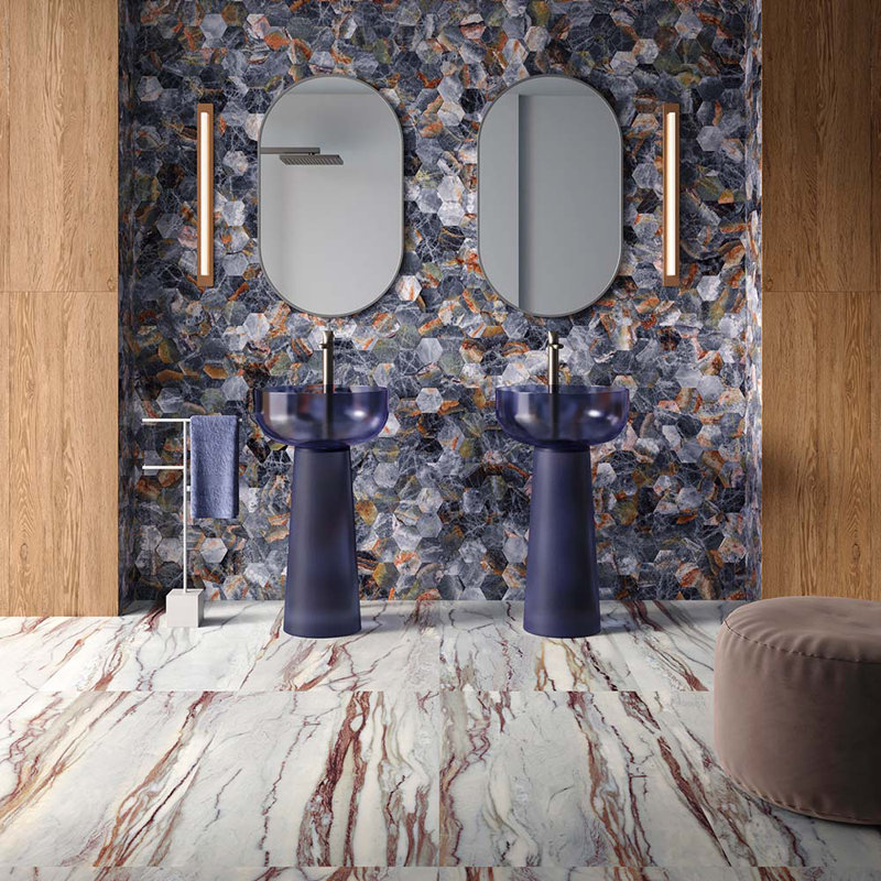 Onyx Celestia onyx mosaïque onyx poli, Bleu
