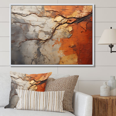 " Orange Gray Abstract Redwood Tree Collage "