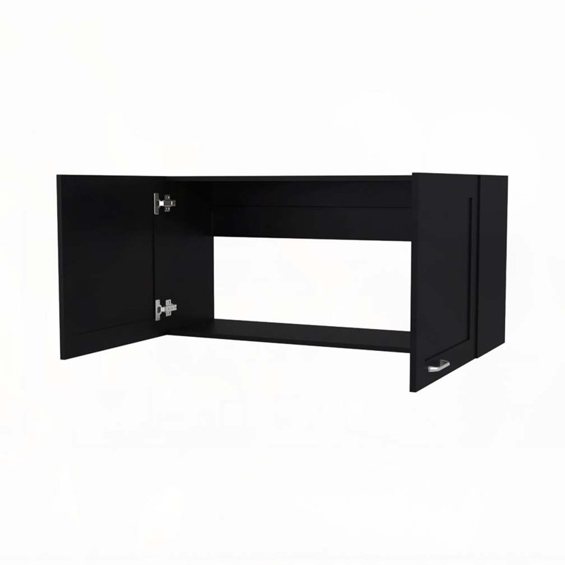 Armoire murale noire avec 2 portes, Noir