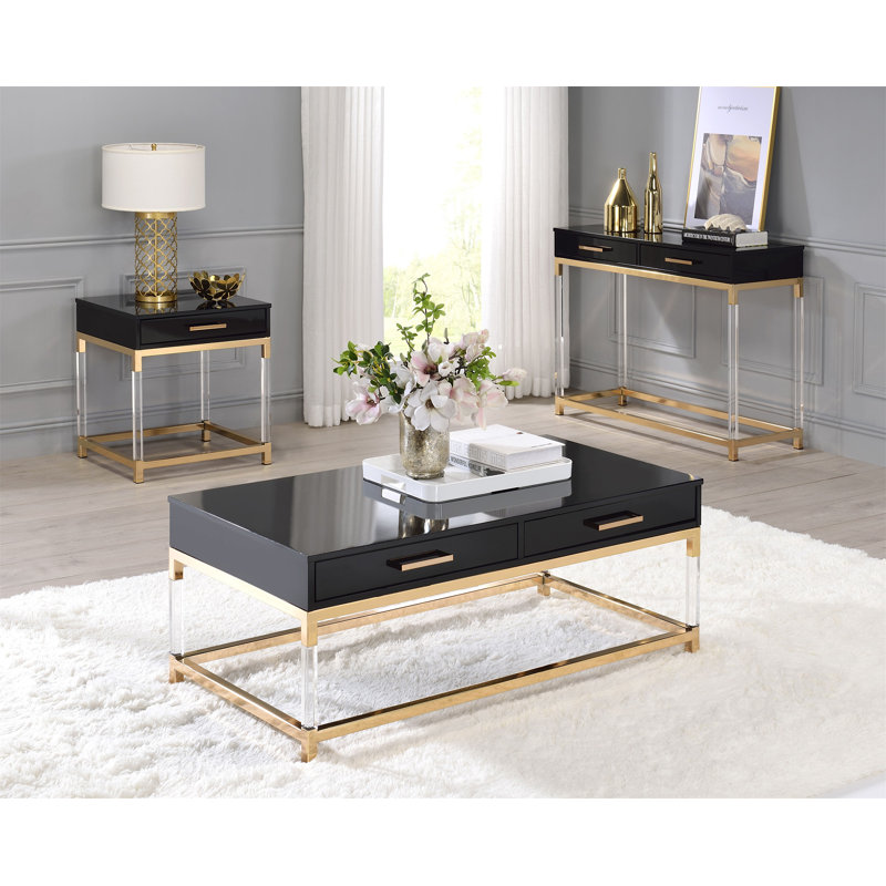 Esmine Contemporary Rectangular Sofa Table,Console table,Hallway table with  metal frame, 31" H x 38" W x 14" D