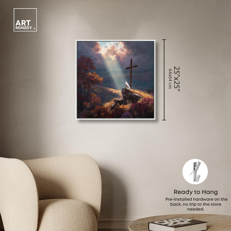 «Shine Down Radiance Christian Decor» par Art Remedy, H 12 po x l 12 po, Cadre doré