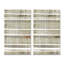 «Teal Meets Beige Abstract Stripes», ensemble de 2 impressions sur toile-1008207356-1008207357