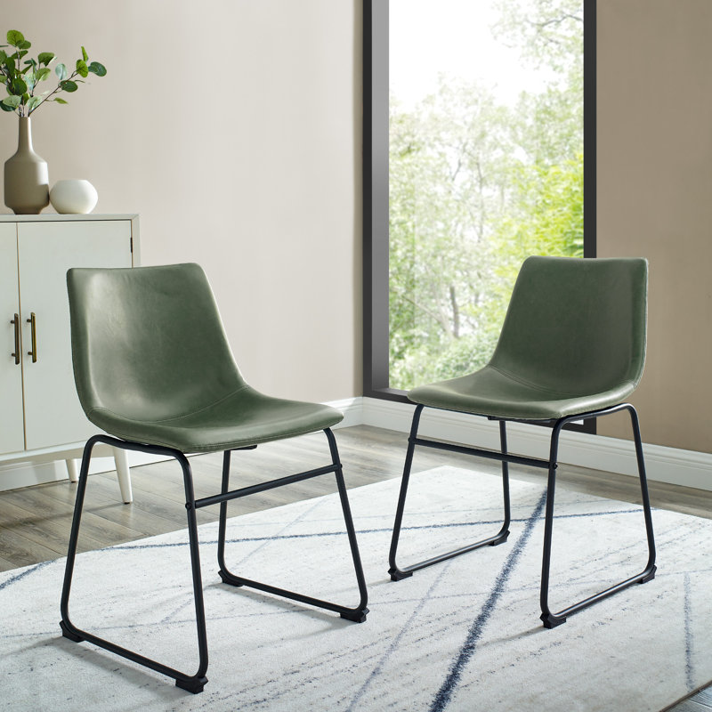 Chaise d'appoint rembourrée Bailey, Similicuir vert