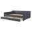 Full Size Daybed With Drawers Upholstered Tufted Sofa Bed, With Button On Back And Piping On Waved Shape Arms-Dark Grey-810967698-810967700