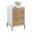 Nightstand with 3 Drawers,Mid-Century Gold Metal Legs