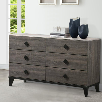 Commode double 6 tiroirs avec miroir Dobbins