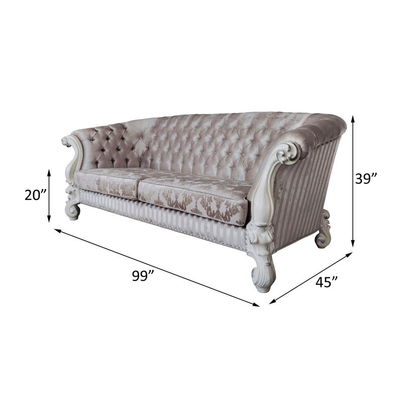 Canapé Kaarel, Tissu ivoire, Blanchies, H 39 po x l 99 po x P 45 po