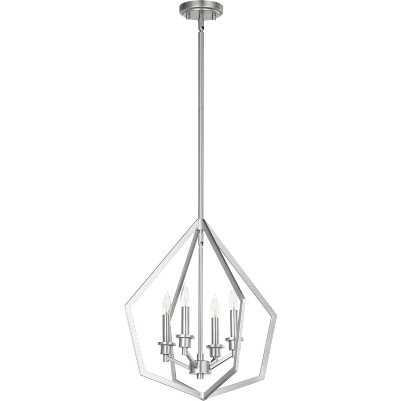Lustre géométrique à 4 lumières Coleman, Nickel satiné