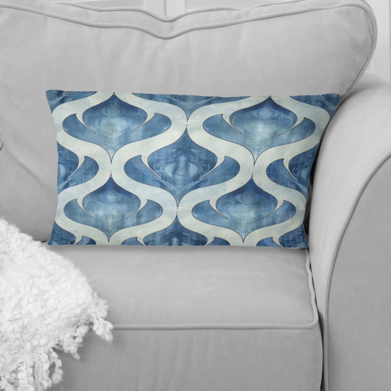 Coussin lombaire bleu Ogee Patten IV - bleu et blanc