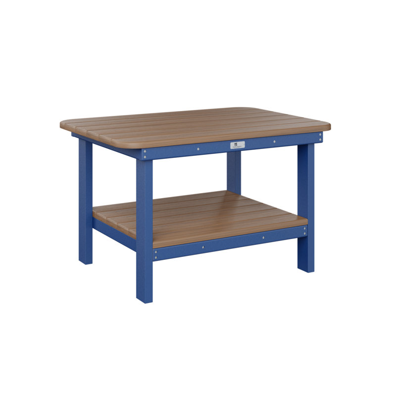 Table basse Berlin Gardens, Bleu pacifique, Acajou antique