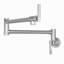 Robinet remplisseur de pot - Robinet d'évier de cuisine mural pliable extensible avec un trou et deux poignées, nickel brossé