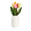 Fausse plante à fleurs 11 po dans un vase en céramique