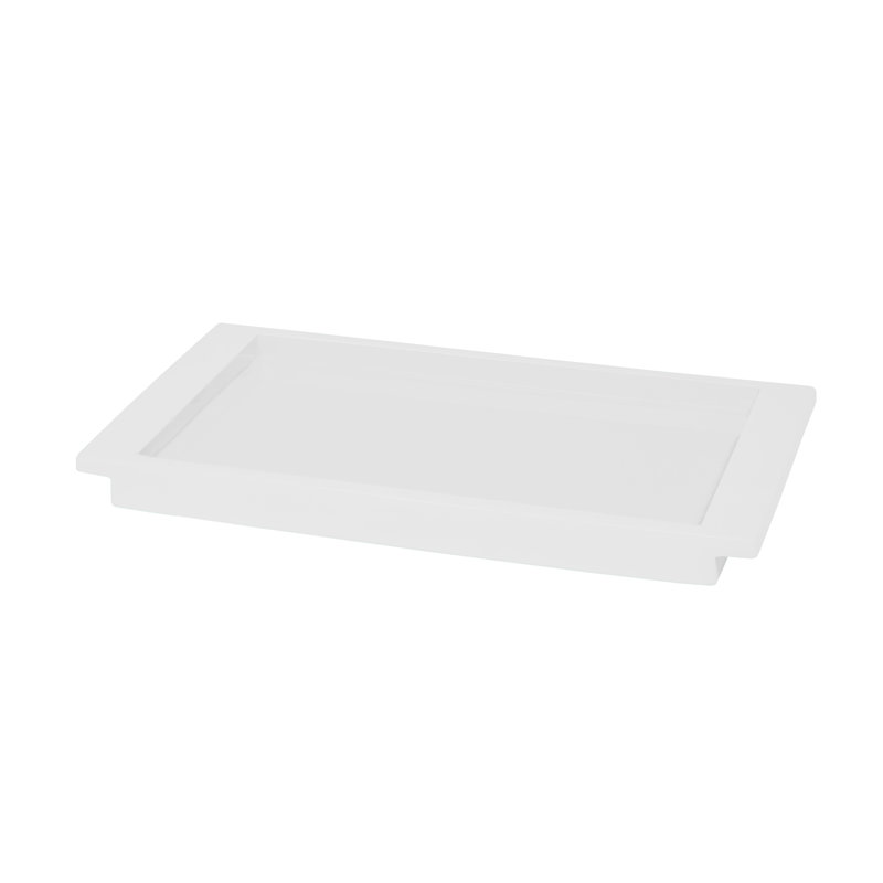 White Glossy Lacquer Resin Bath Accessories Tray
