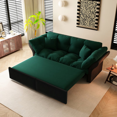 Lit en velours convertible 3 en 1, 74,8 po, assise et sommeil confortables, structure stable, grand support rapide de 74,8 po, fonctionnement facile à assembler