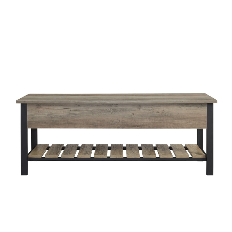 Bennett Storage Bench, Grey Wash