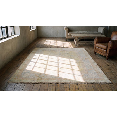 Tapis Agra en coton indien délavé clair