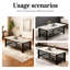 Table basse moderne en faux marbre avec tablette inférieure, console longue de 47 pouces pour le salon