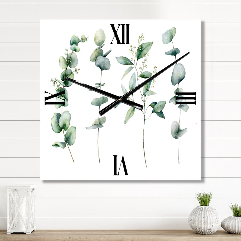 Horloge murale Eucalyptus Branches I, Moyen