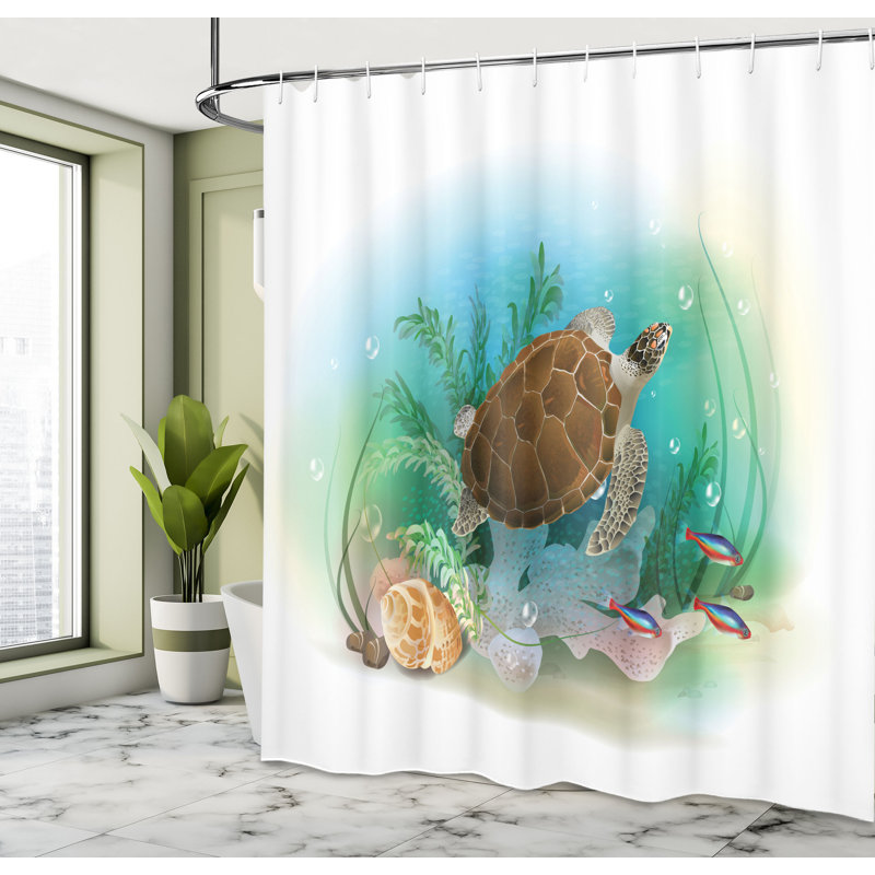 Shower Curtain with Hooks Included, 70" H x 69" W