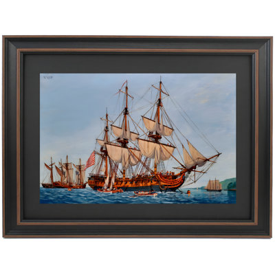 Frégate de la Marine Continentale par la marine américaine | Reproduction encadrée