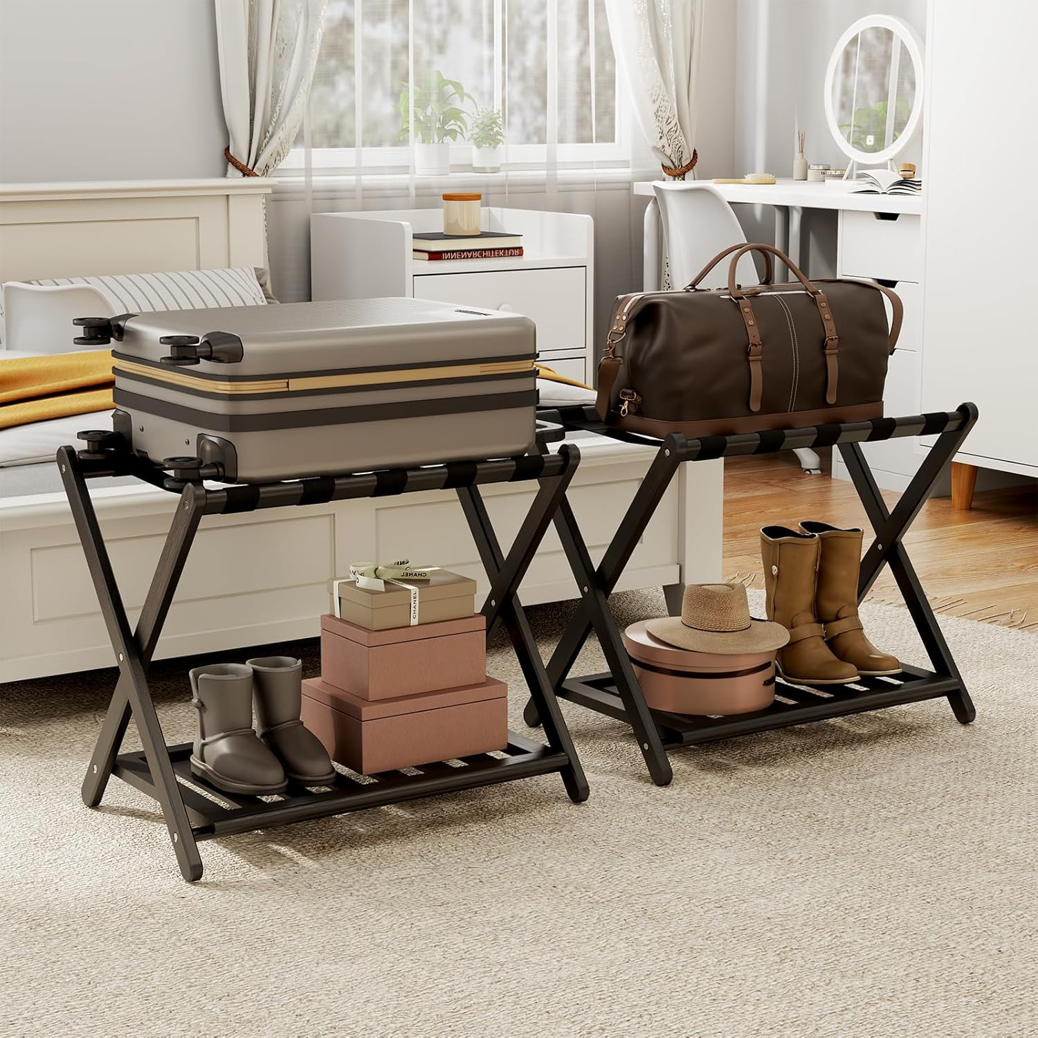 MAZOJA Fully Assembled Luggage Racks 2 Pack - Wayfair Canada