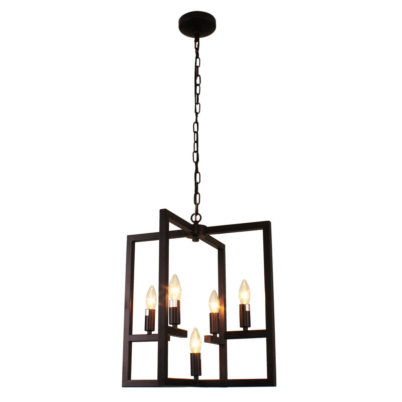 Lustre géométrique de style bougie 5 lumières Redner Farmhouse
