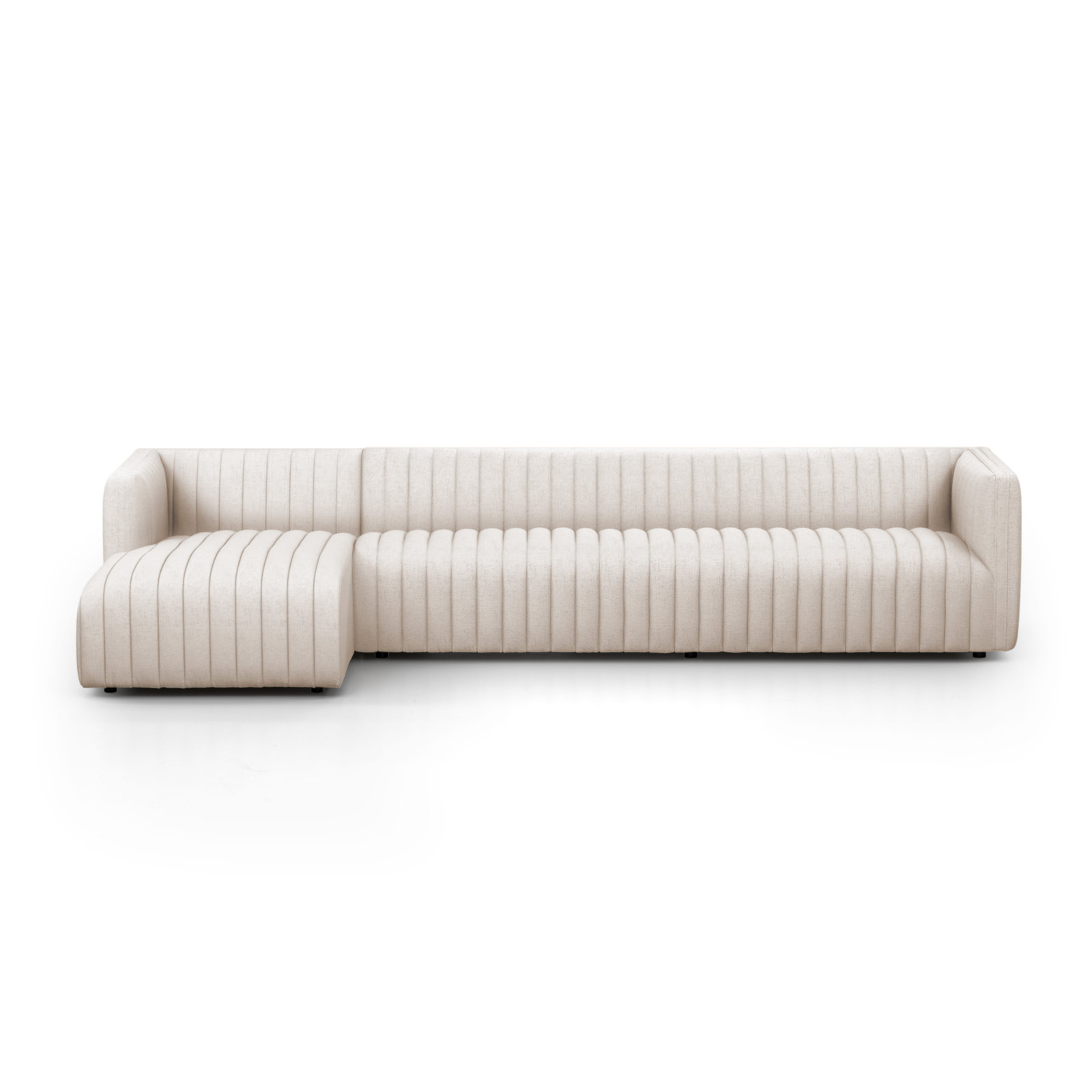 Brandt Upholstered Chaise L-Sectional, Right Hand Facing, Dover Crescent Velvet, 26" H X 105" W X 64" D