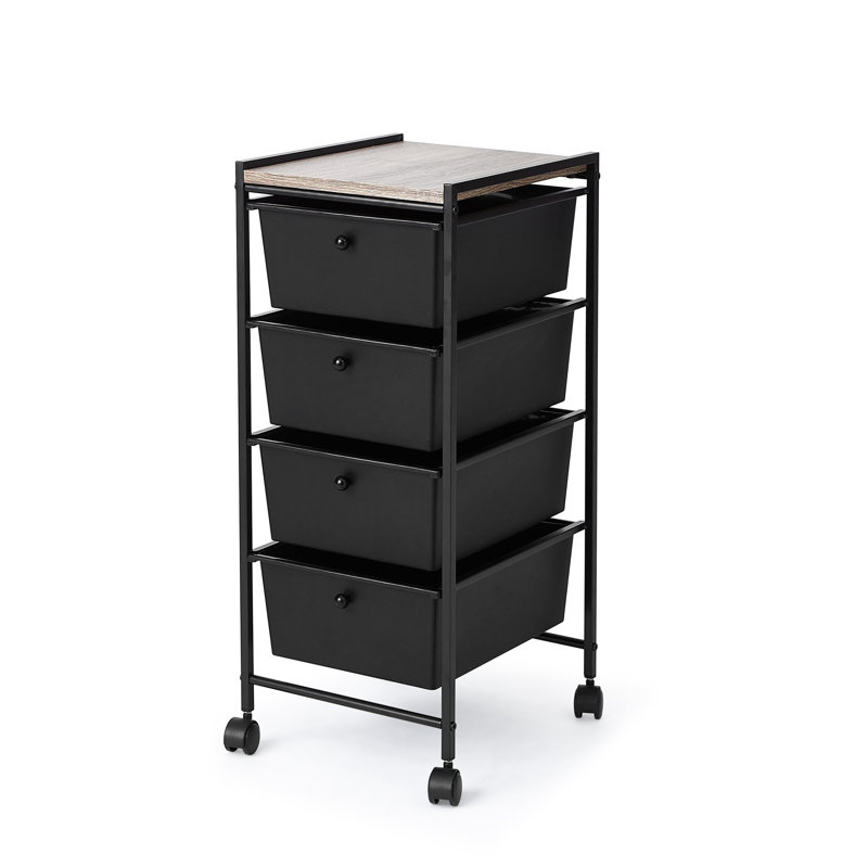 Suprima 4 Drawer Storage Drawer, Black