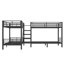 Lit superposé simple en forme de L avec tablettes de rangement Bonwell l 76,7 po x P 134,2 po x H 64,5 po