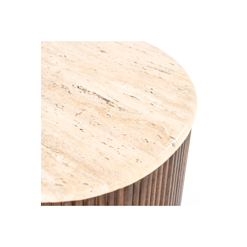 Mari Stone Coffee Table, 15" H x 28" L x 19" W