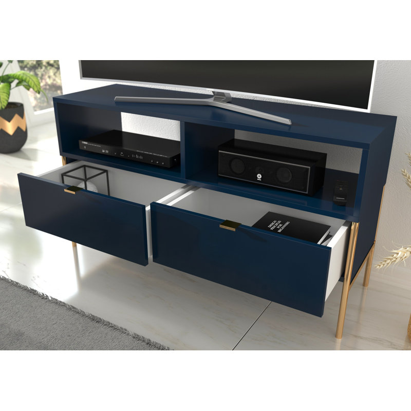 Agosto Unfinished TV Stand for TVs up to 50", Navy Blue
