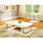 Table de bout de style contemporain avec tablette inférieure, table d'appoint avec cadre chromé laqué ultrabrillant