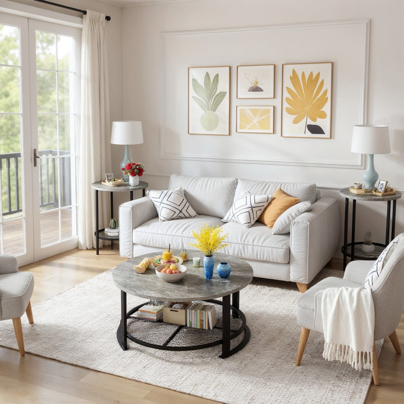 Brinnley 3 Piece Coffee Table Set, Gray