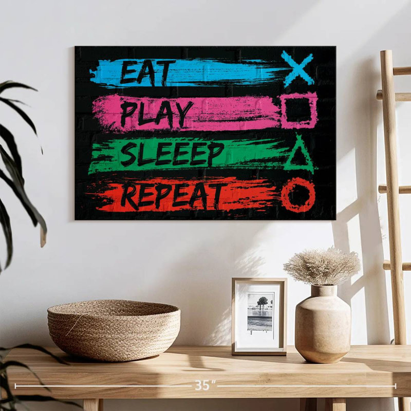 Senne Eat Play Sleep Repeat, 16" H x 24" W