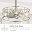 Heleena 20" Caged Enclosed Low Profile Crystal Ceiling Fan with Lights and Remote Control-612796344
