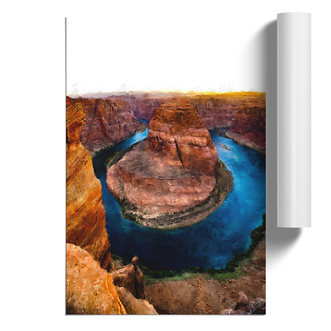 Horseshoe Bend in the Grand Canyon Painting - Frameless Print