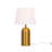 1-Light Dimmable Gold Linen Modern Dome Table Lamp