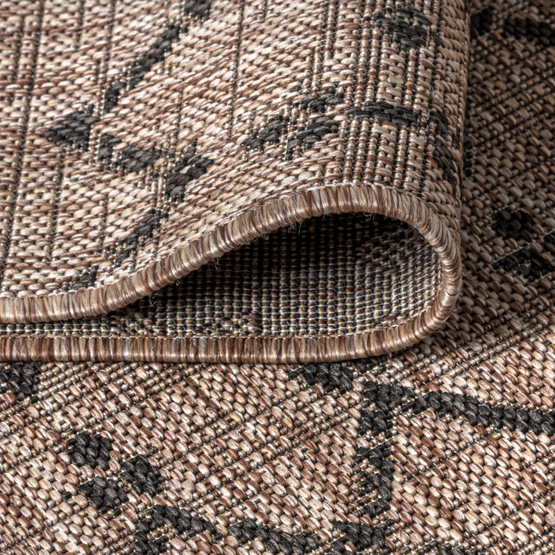 Tapis d'intérieur / extérieur Crompton, Tapis de couloir 2 pi 2 po x 8 pi, Naturel/noir