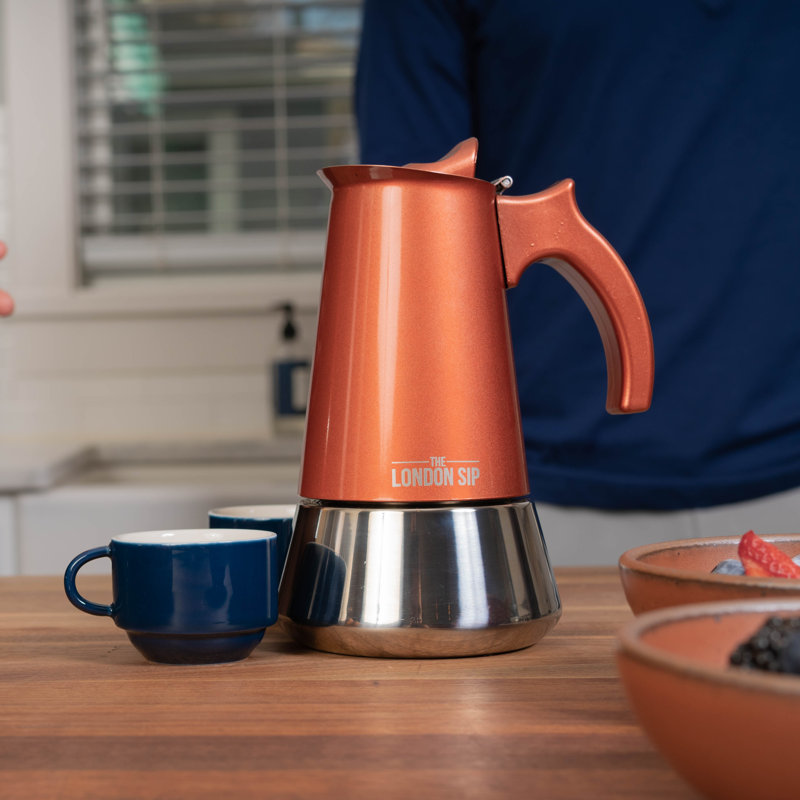 Cafetière à espresso en acier inoxydable London Sip, 10 tasses, Cuivre