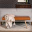 Banc en bois de manguier et cuir-2115839067