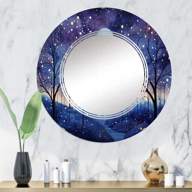 Zenobios - Miroir mural moderne rond, 32 po x 32 po