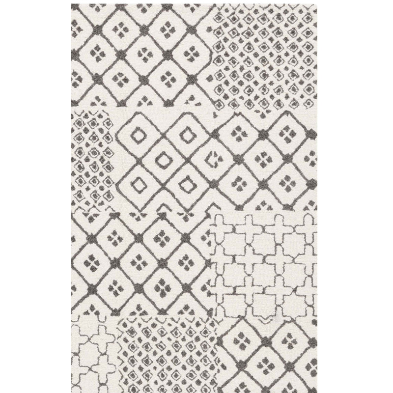 Tapis en laine et en coton touffeté à la main Selka, Carré 6 pi
