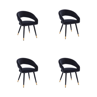 Fauteuil en velours noir