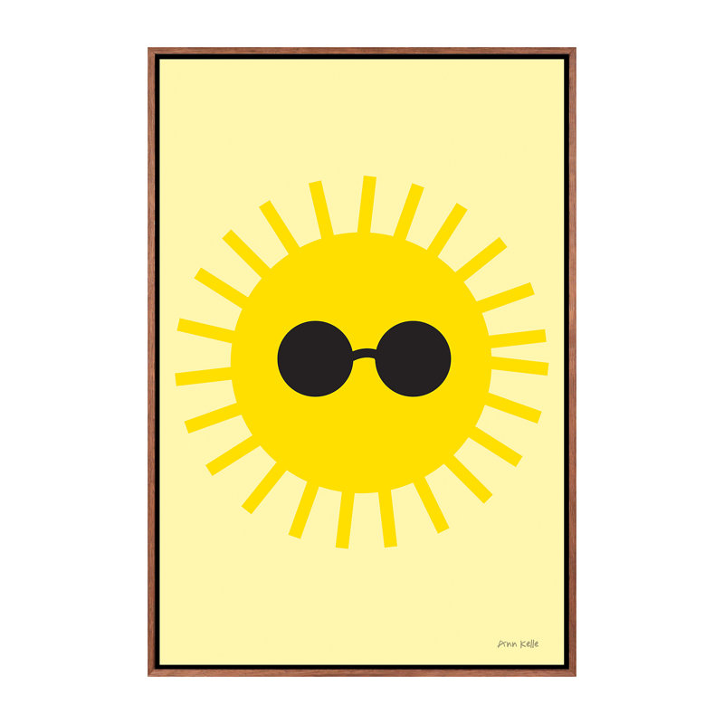 «Sunny» par Ann Kelle - impression d'art graphique, H 26 po x l 18 po x 1,5 po, Toile avec cadre en bois classique