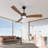 52 Inch Ceiling Fans With Light And Remote Control,3 Dark Brown Blades, Home