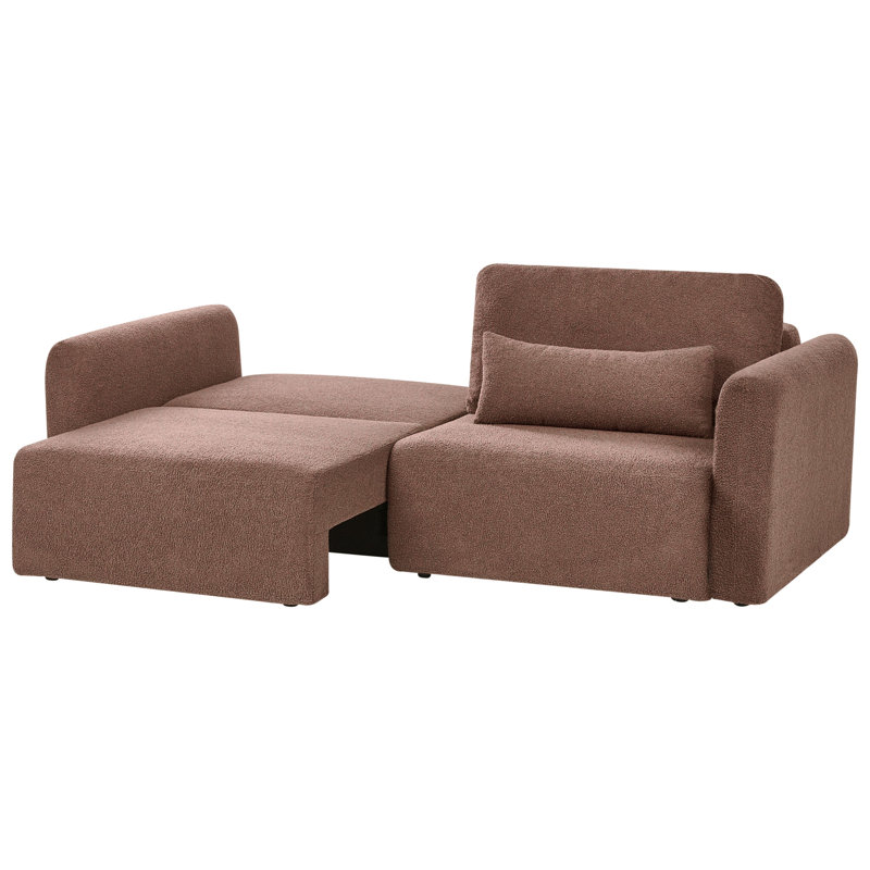 3 Seater Reclining Sleeper, Brown Boucle 