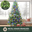 Arbre de Noël artificiel en pin de 7,5 pi avec deux lumières DEL multicolores et blanc chaud Fraser Hill Farm-346068539
