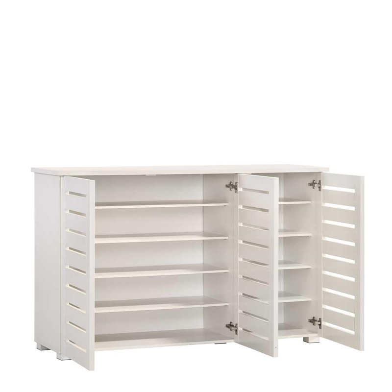 Borchers 15 Pair Shoe Storage Cabinet, White