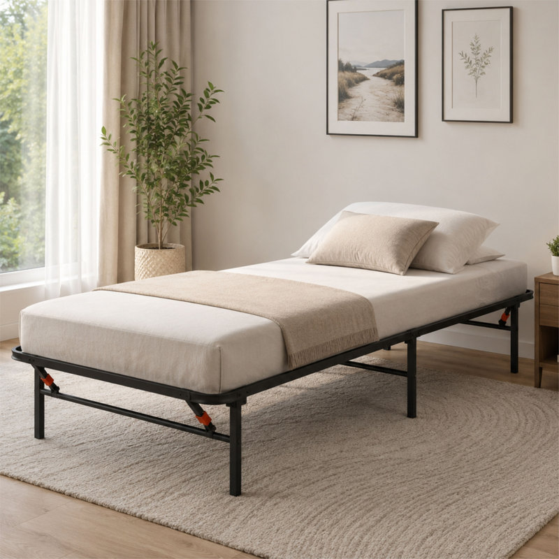 Structure de lit pliable en acier 14 po, Twin