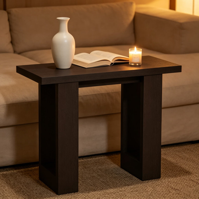 Canapé console avec 2 tablettes, table d'entrée étroite de 47 pouces pour le couloir, le salon ou derrière le canapé, style campagnard avec structure robuste